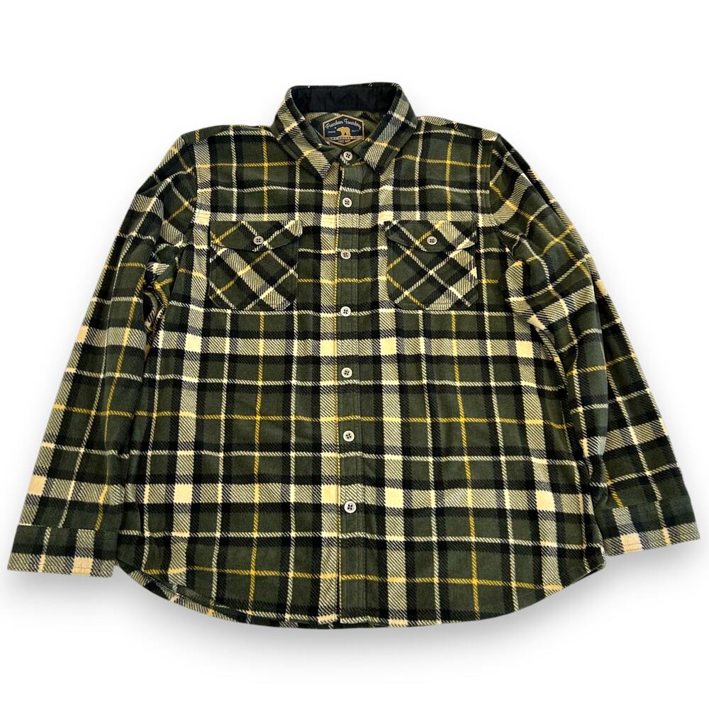 Freedom Foundry Mens XL Shirt Jacket Shacket Plaid Polyester Warm Fuzzy